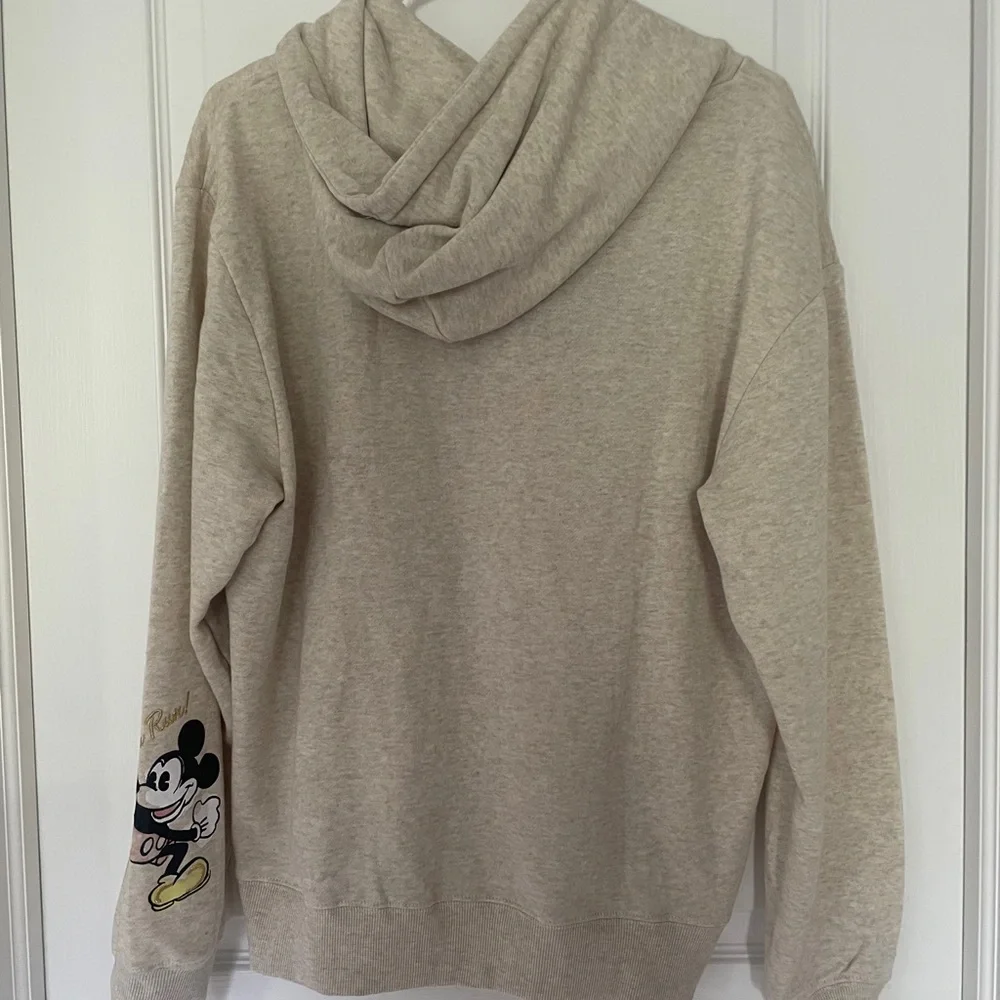 Disney Beige Mickey & Minnie Zip-Up Style Hoodie - Picture 4 of 5